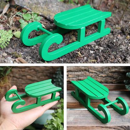 Christmas Miniatures Figurines Decoration Resin Mini Santa Reindeer Tree Village Figures LED Christmas Fairy Gardens Accessories