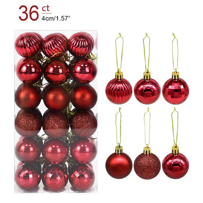 1Box Christmas Balls Christmas Tree Ornaments Ball Xmas Hanging Tree Pendants Home Party Decor 2026 New Year Gift Noel Navidad