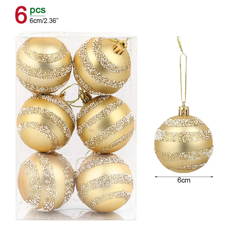 1Box Christmas Balls Christmas Tree Ornaments Ball Xmas Hanging Tree Pendants Home Party Decor 2026 New Year Gift Noel Navidad