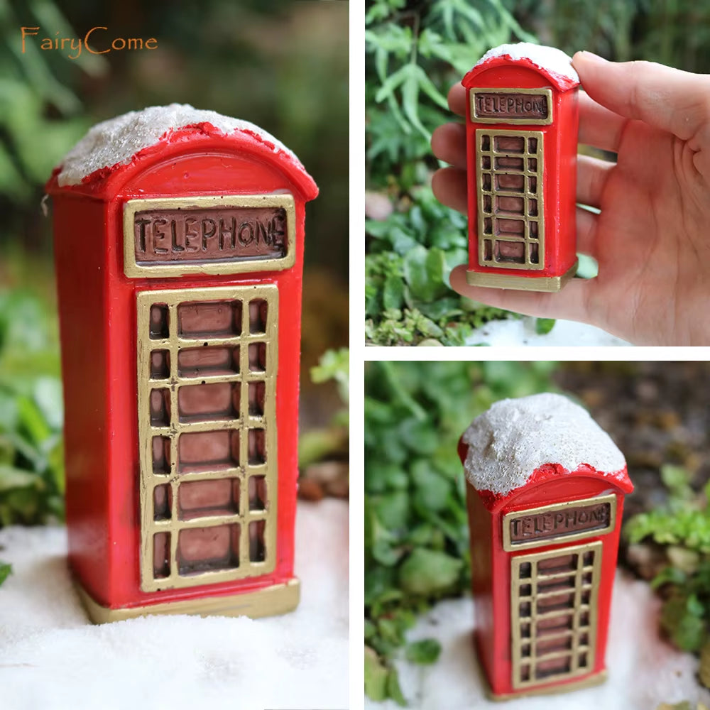 Christmas Miniatures Figurines Decoration Resin Mini Santa Reindeer Tree Village Figures LED Christmas Fairy Gardens Accessories