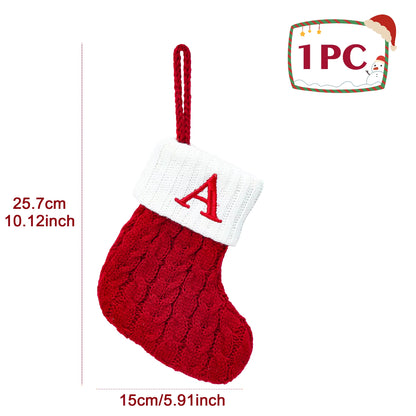 Christmas Socks Knitting Snowflake Letter Stocking Christmas Decoration 2025 for Home Xmas Tree Ornament Gift Navidad Natal 2026