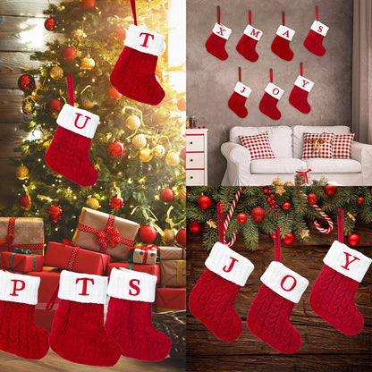 Christmas Socks Knitting Snowflake Letter Stocking Christmas Decoration 2025 for Home Xmas Tree Ornament Gift Navidad Natal 2026