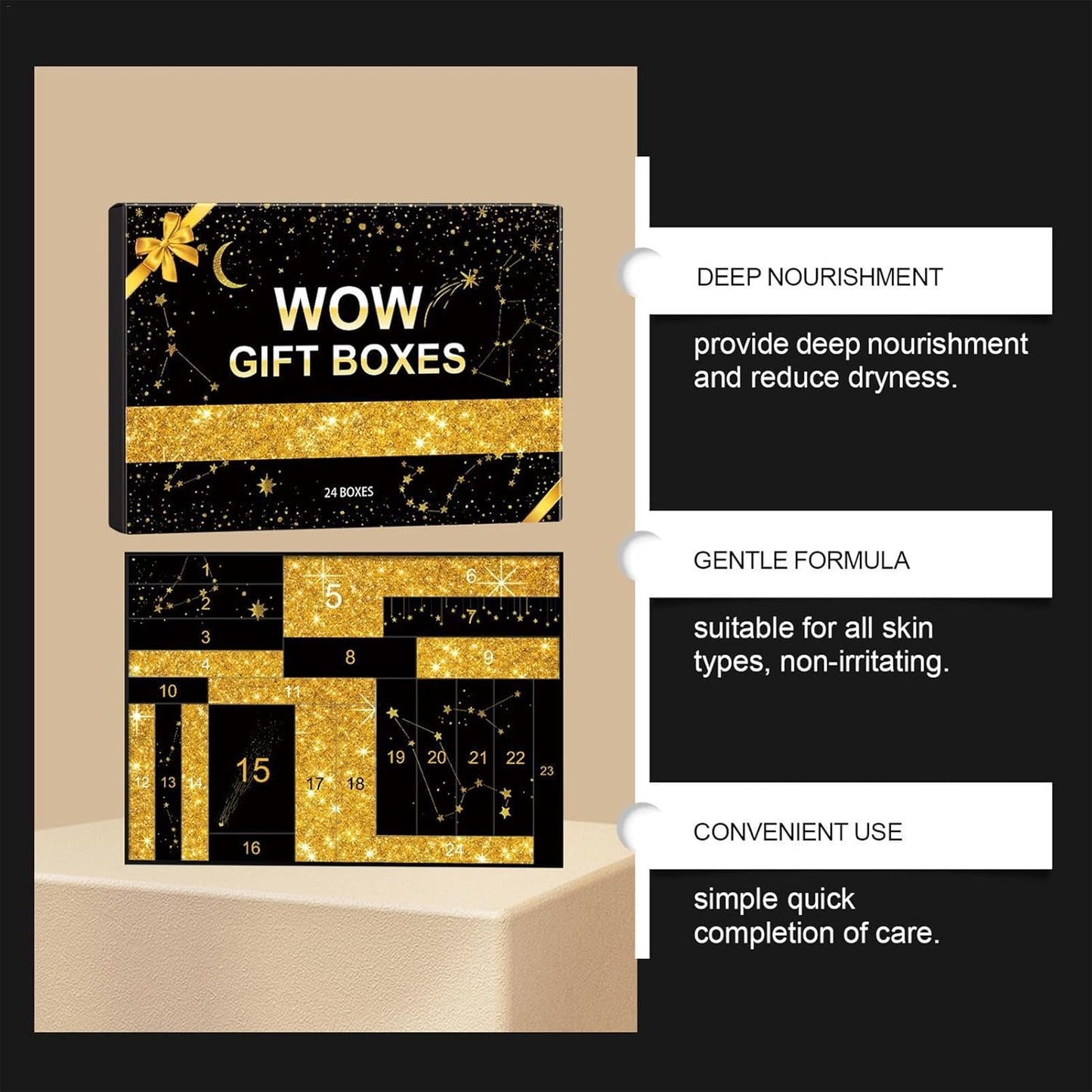 Calendario De Adviento De Belleza 2024, Calendario De Adviento Para Mujer, Kit De Cuidado Facial, Calendario Adviento Hidratante, Set Cuidado Hidratante Maquillaje Calendario Cuenta Regresiva Navidad