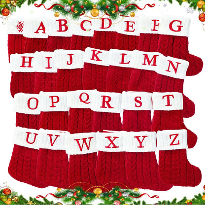 Christmas Socks Knitting Snowflake Letter Stocking Christmas Decoration 2025 for Home Xmas Tree Ornament Gift Navidad Natal 2026