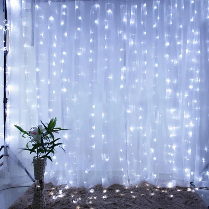 Christmas Lights Curtain Garland Merry Christmas Decor for Home 2025 Xmas Ornament Navidad Gifts Fairy Lights Festoon New Year