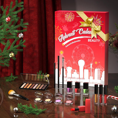 Calendario De Adviento 2025, Calendario De Adviento Maquillaje, 24 Fantásticos Productos De Belleza Para Mujeres, Niñas Adolescentes, Para Una Temporada De Adviento Variada, Cuidada Y Elegante