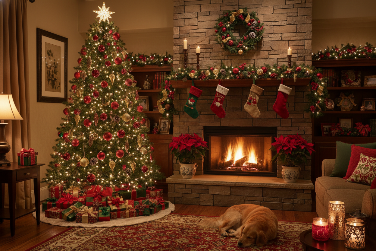 hogar con decoracion navideña